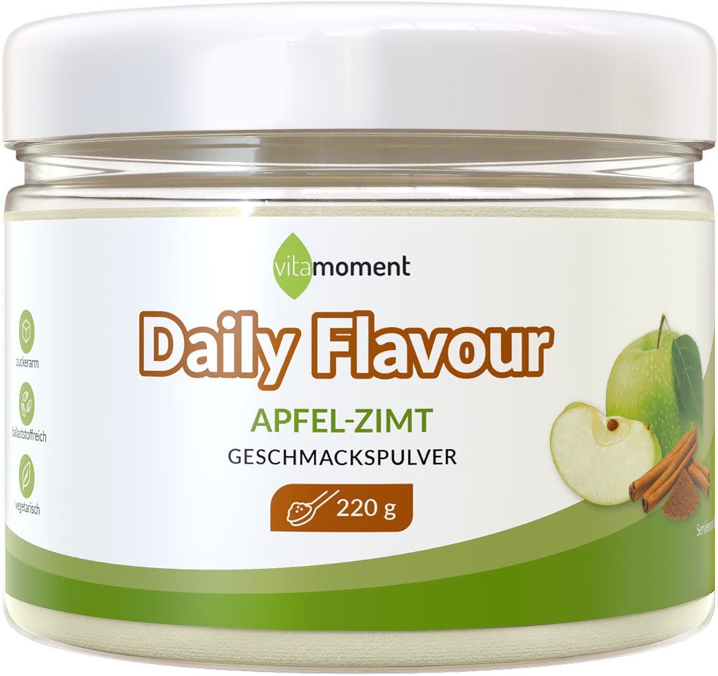 Daily Flavour Geschmackspulver - Apfel-Zimt, 220g - VitaMoment Produkt