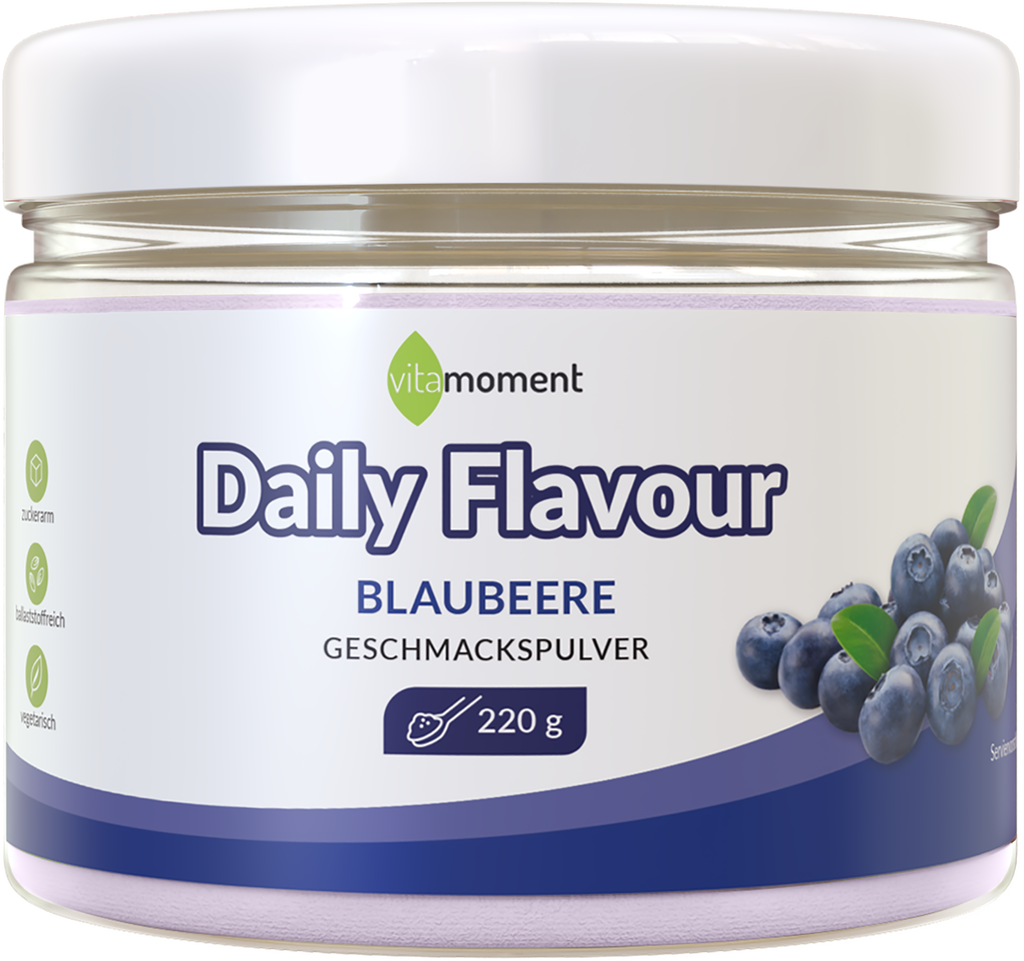 Daily Flavour Geschmackspulver - Blaubeere, 220g - VitaMoment Produkt