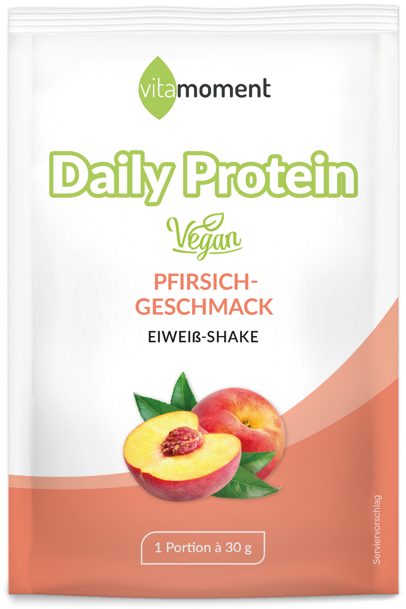Daily Protein Vegan Probe (Club) - Pfirsich - VitaMoment Produkt