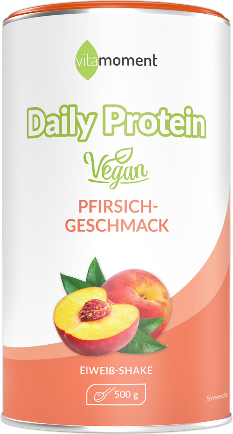 Daily Protein Shake Vegan - Pfirsich, 500g - VitaMoment Produkt
