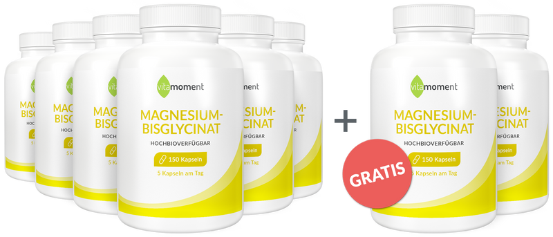 Magnesiumbisglycinat - Vorteilspaket 6+2 - VitaMoment Produkt