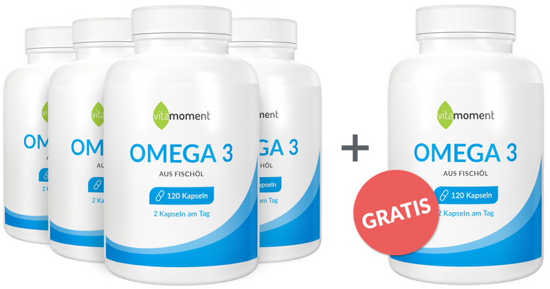 Omega 3 - Vorteilspaket 4+1 - VitaMoment Produkt