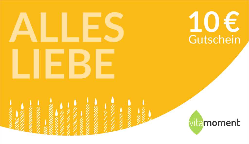 VitaMoment Gutschein "Alles Liebe" - €10,00 - VitaMoment Produkt
