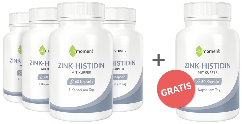 Zink-Histidin - Vorteilspaket 4+1 - VitaMoment Produkt