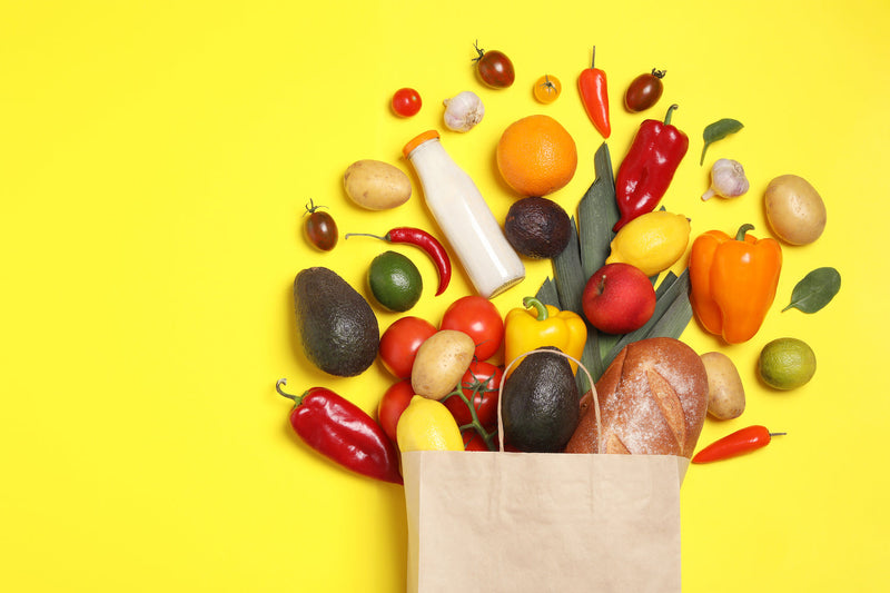 Einkaufstüte mit Obst und Gemüse
