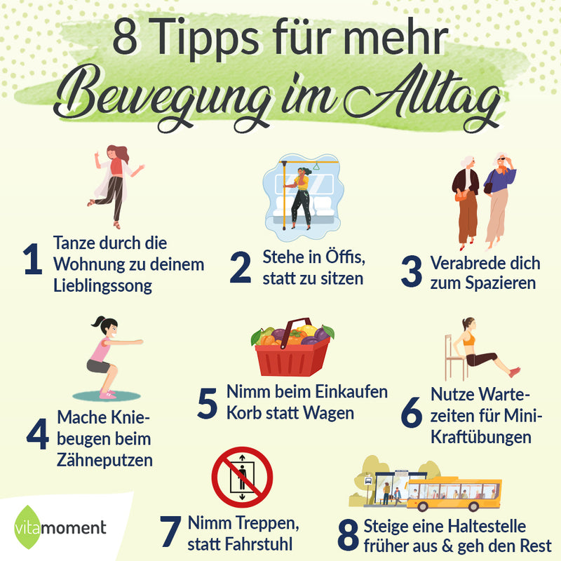 Mehr Bewegung im Alltag: die besten Tipps