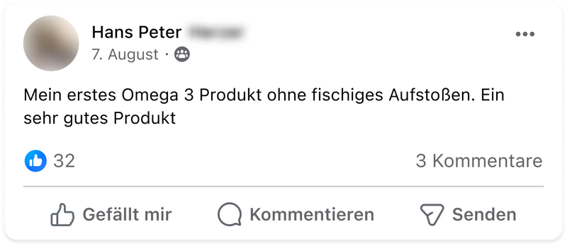 Facebook   omega3   hans peter testimonial