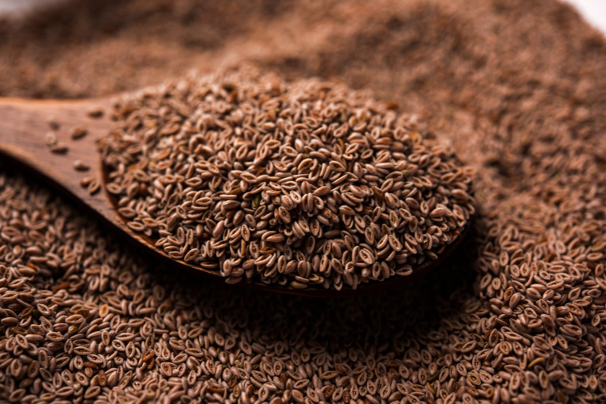 Flohsamenschalen auf Löffel