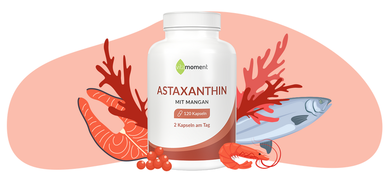 Sp astaxanthin illustration und produkt