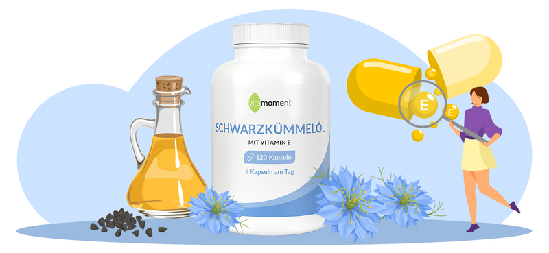 Sp schwarzkummelol illustration und produkt