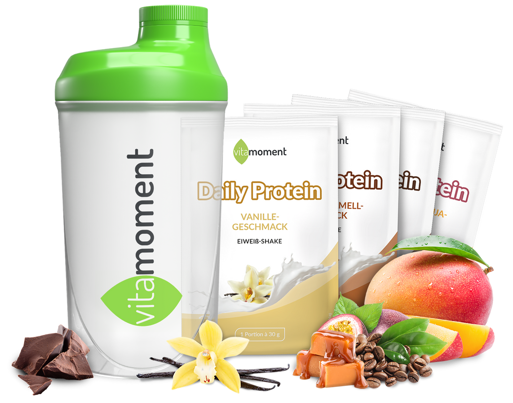 VitaMoment Shaker + 4 Daily Protein Proben - VitaMoment Produkt