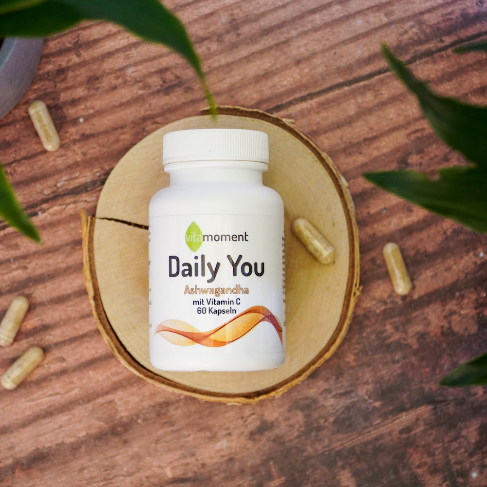 Ashwagandha mit Vitamin C [400mg Ashwagandha je Kapsel] VitaMoment
