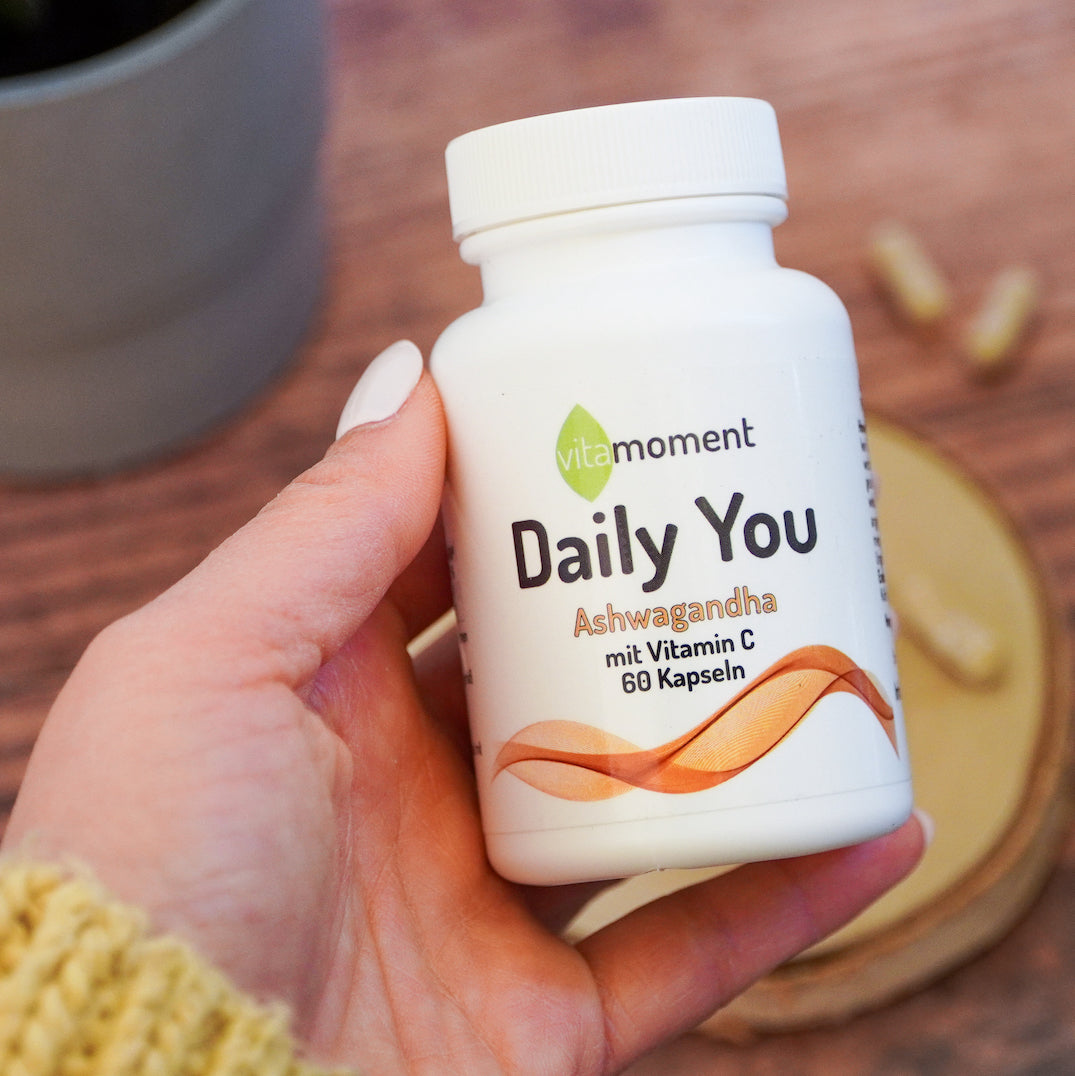 Ashwagandha mit Vitamin C [400mg Ashwagandha je Kapsel] VitaMoment