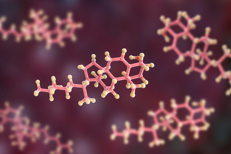 Cholesterin natürlich senken: chemische Darstellung eines Cholesterinmoleküls