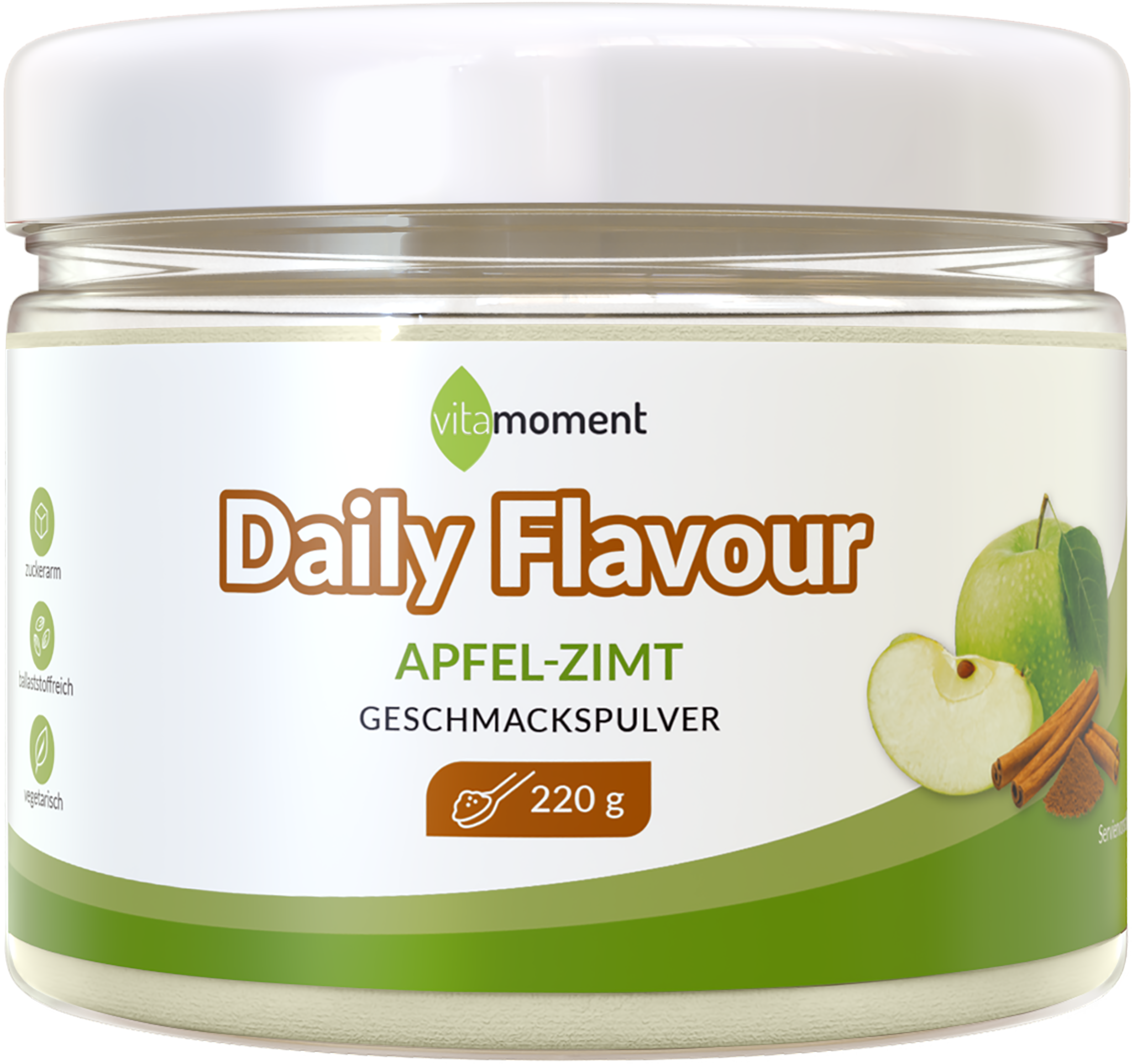 Daily Flavour Geschmackspulver (Club) - Apfel-Zimt - VitaMoment Produkt