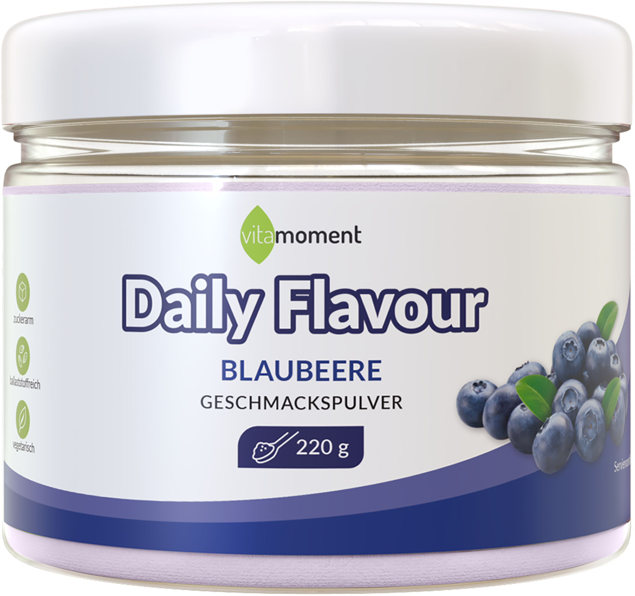 Daily Flavour Geschmackspulver (Club) - Blaubeere - VitaMoment Produkt