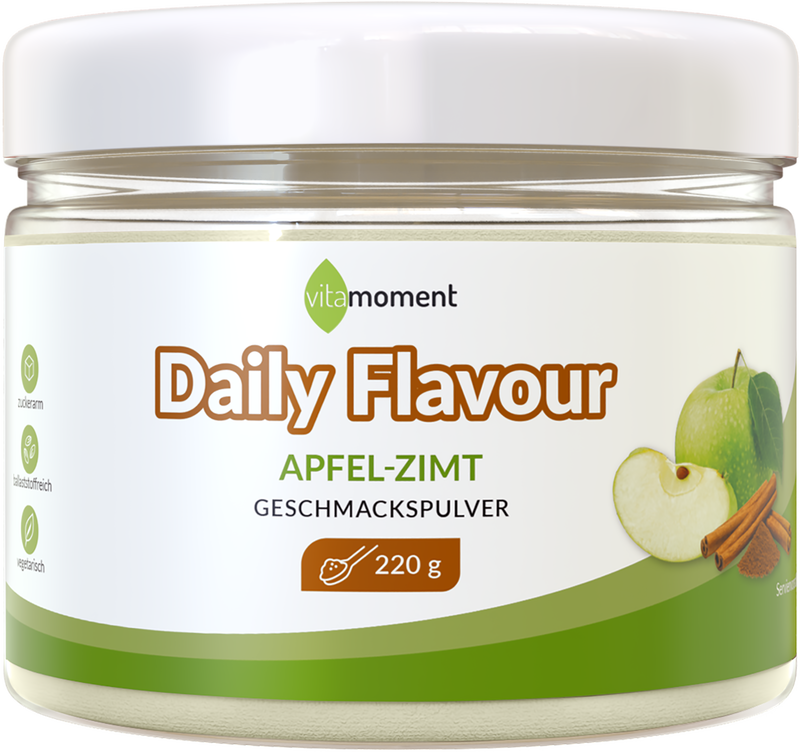 Daily Flavour Geschmackspulver - Apfel-Zimt, 220g - VitaMoment Produkt