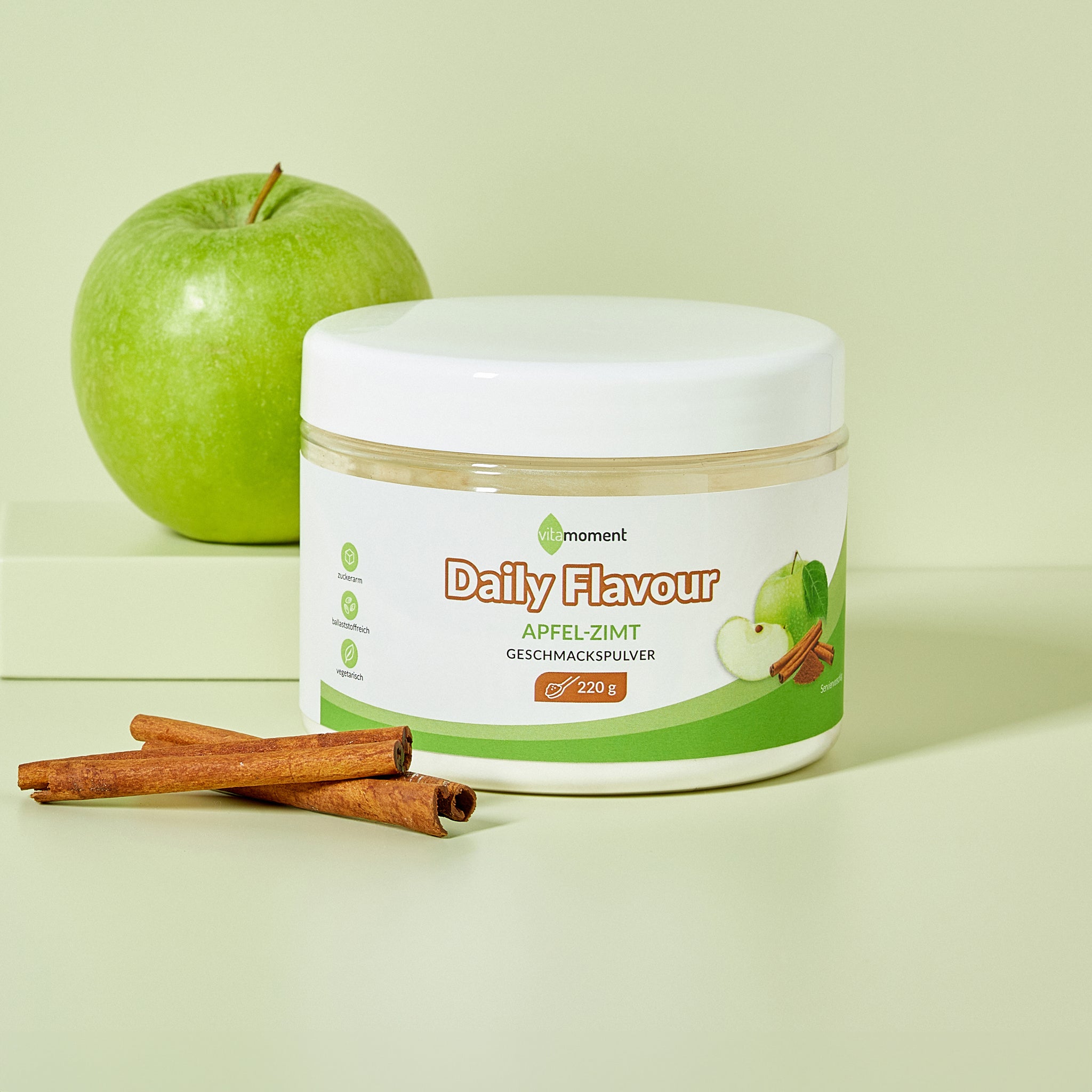 Daily Flavour Geschmackspulver - Apfel-Zimt, 220g - VitaMoment Produkt