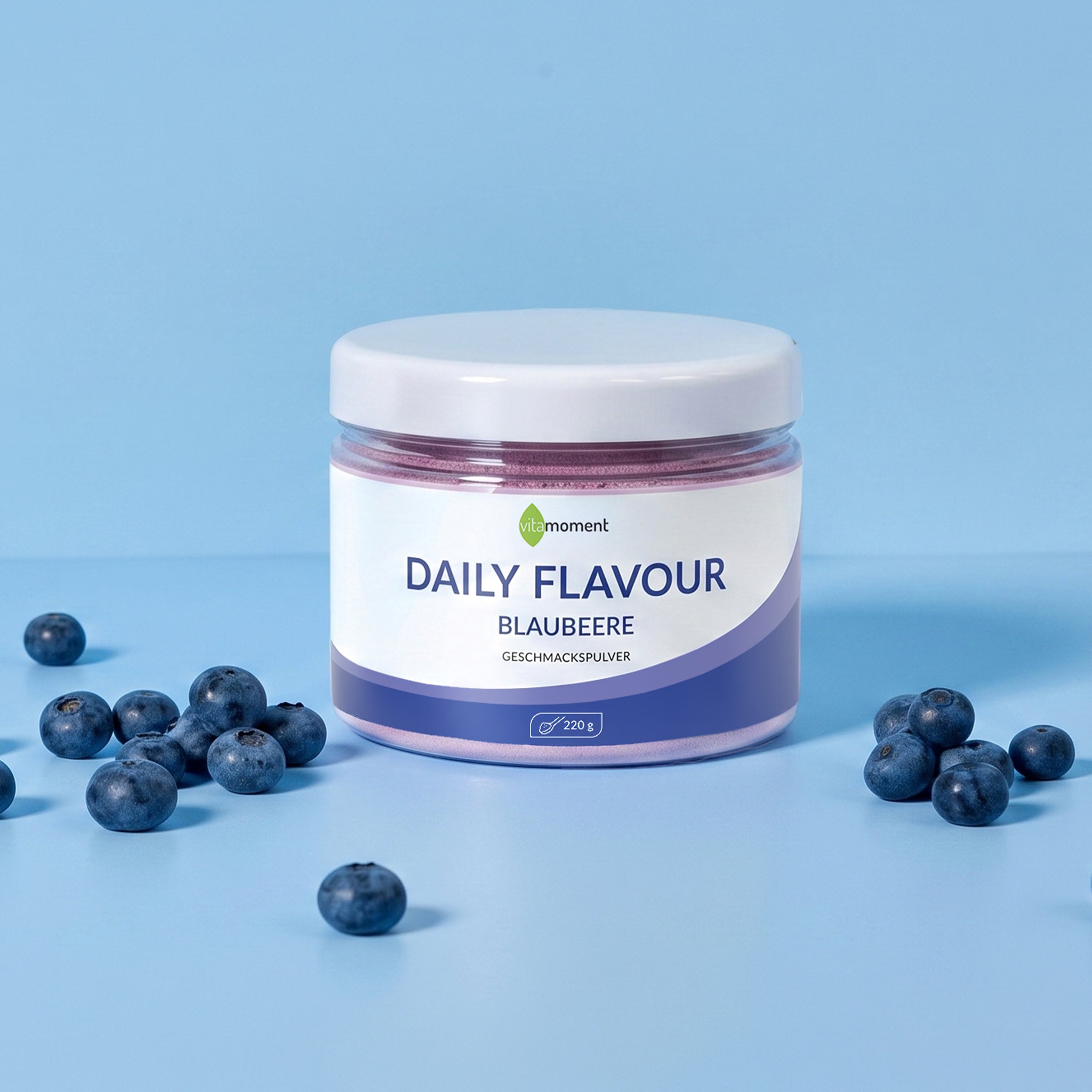 Daily Flavour Geschmackspulver - Blaubeer, 220g - VitaMoment Produkt