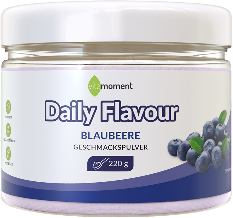 Daily Flavour Geschmackspulver - Blaubeere, 220g - VitaMoment Produkt