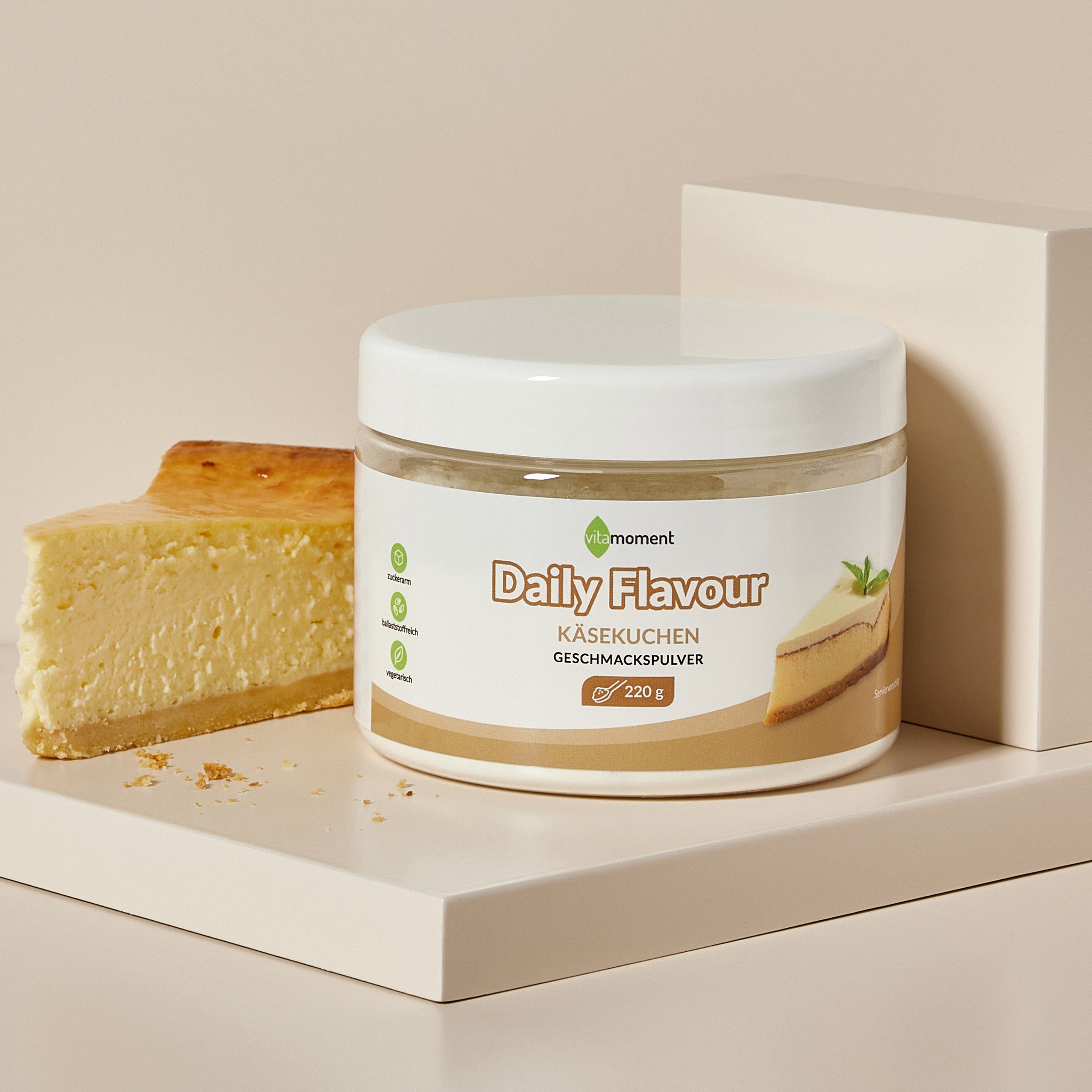 Daily Flavour Geschmackspulver - Käsekuchen, 220g - VitaMoment Produkt