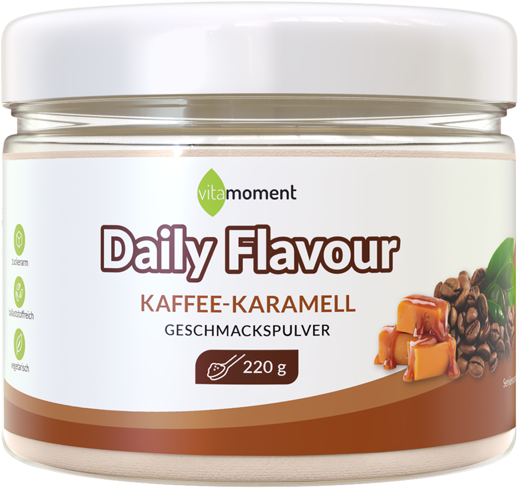 Daily Flavour Geschmackspulver - Kaffee-Karamell, 220g - VitaMoment Produkt
