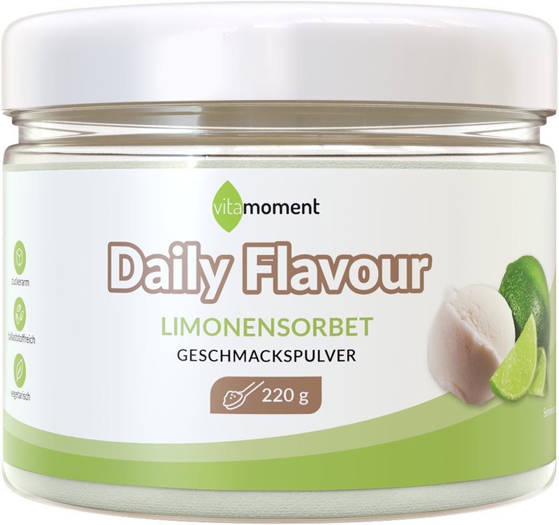 Daily Flavour Geschmackspulver - Limonensorbet, 220g - VitaMoment Produkt