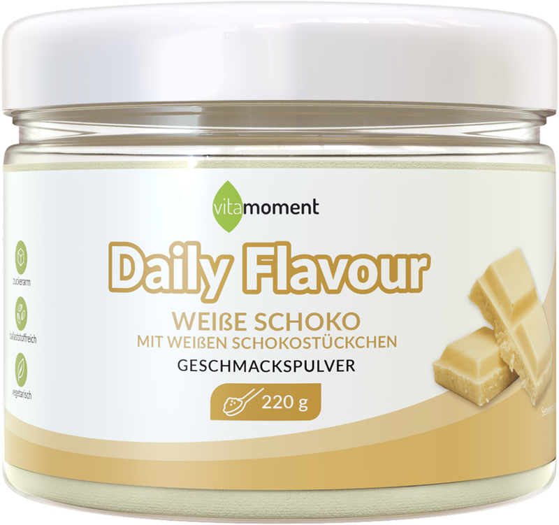Daily Flavour Geschmackspulver - Weiße Schoko, 220g - VitaMoment Produkt