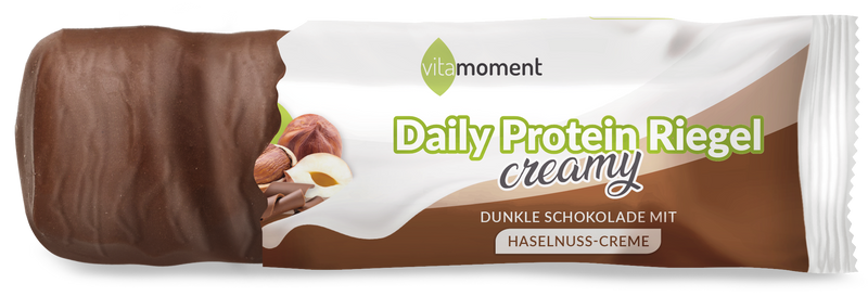 Daily Protein Riegel Creamy Vegan - Dunkle Schoko Haselnuss, Einzeln (40g) - VitaMoment Produkt