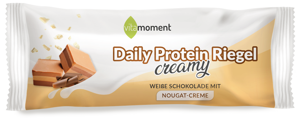 Daily Protein Riegel Creamy - Weiße Schoko Nougat, Einzeln (40g) - VitaMoment Produkt