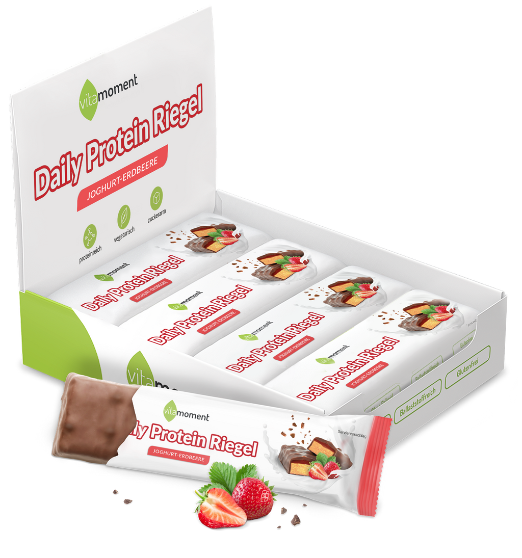 Daily Protein Riegel - Joghurt-Erdbeere, 12er Box - VitaMoment Produkt