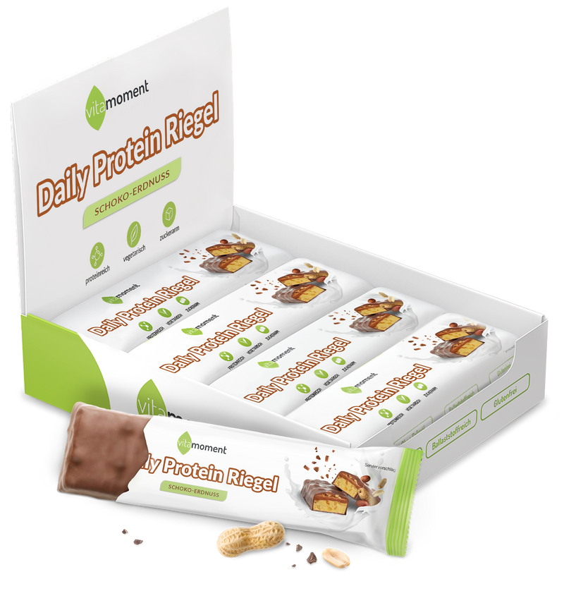 Daily Protein Riegel - Schoko-Erdnuss, 12er Box - VitaMoment Produkt