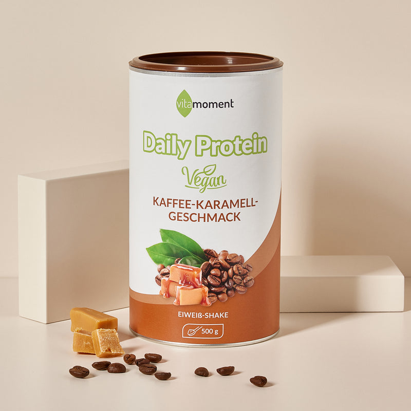 Daily Protein Shake Vegan - Kaffee-Karamell, 500g - VitaMoment Produkt