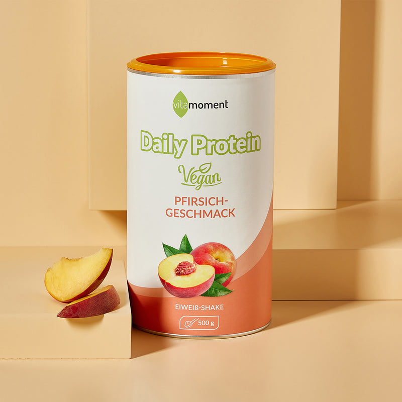 Daily Protein Shake Vegan - Pfirsich, 500g - VitaMoment Produkt