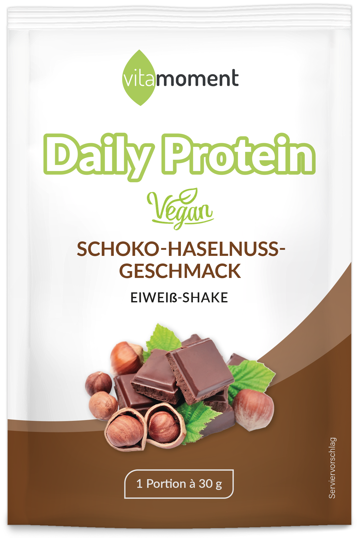 Daily Protein Shake Vegan - Schoko-Haselnuss, 30g (Probe) - VitaMoment Produkt