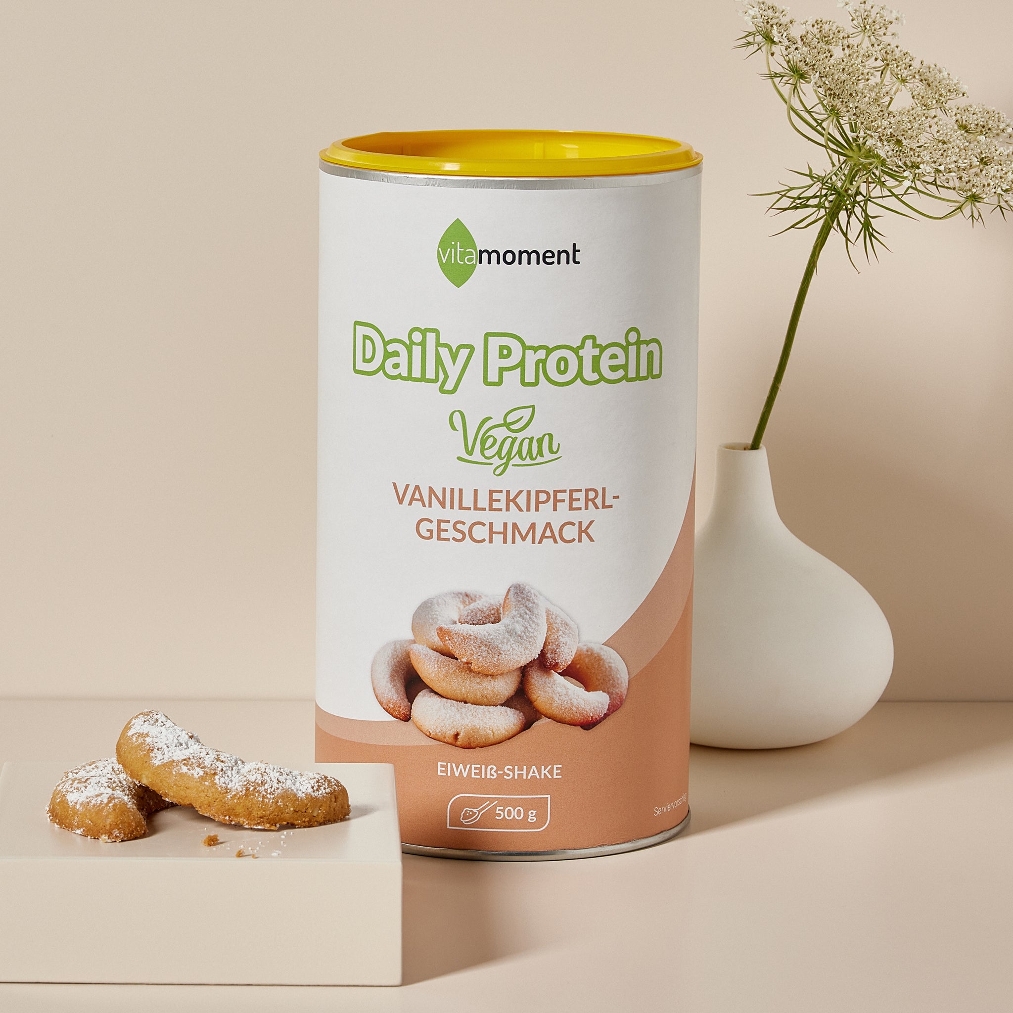 Daily Protein Shake Vegan - Vanillekipferl, 500g - VitaMoment Produkt