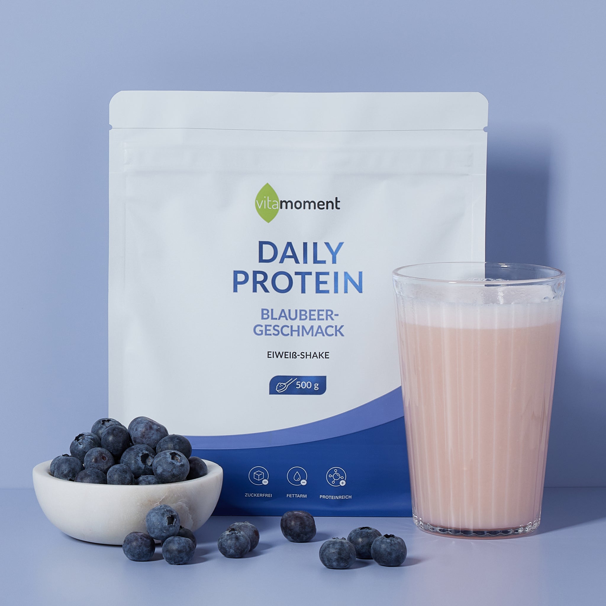 Daily Protein Shake - Blaubeer, 500g - VitaMoment Produkt