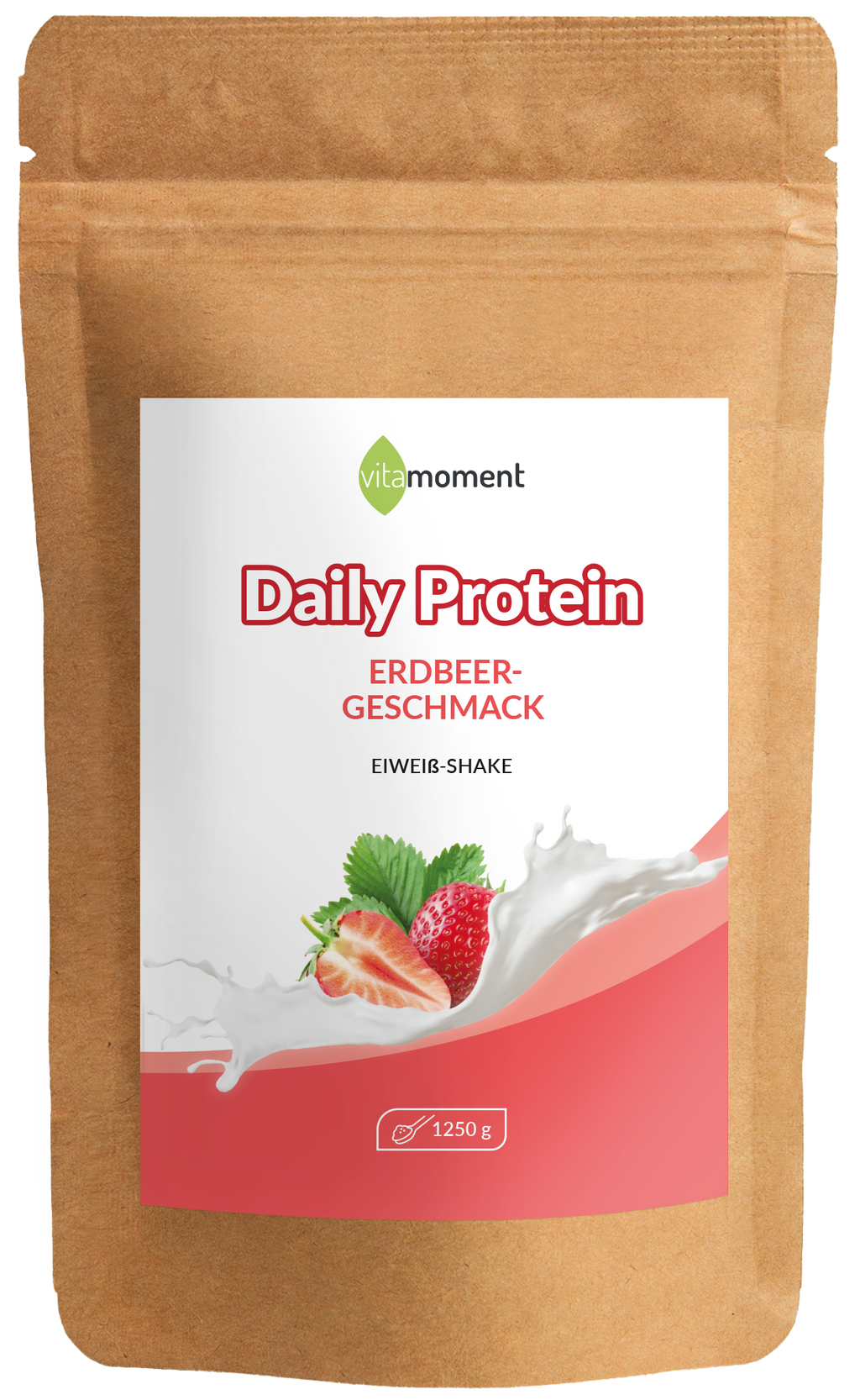 Daily Protein Shake - Erdbeer, 1250g - VitaMoment Produkt