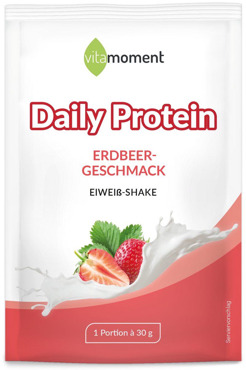 Daily Protein Shake (Probe) - Erdbeer - VitaMoment Produkt