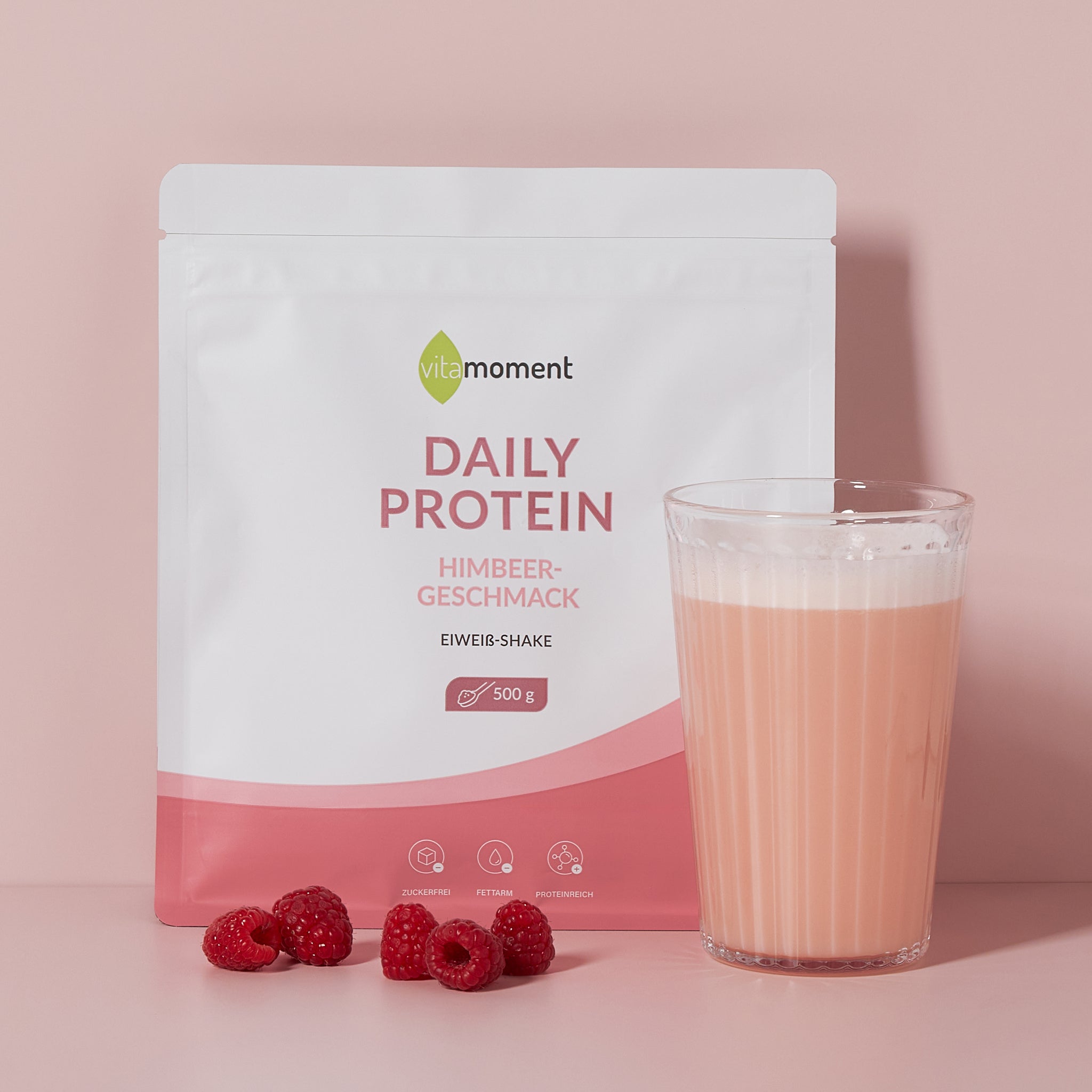 Daily Protein Shake - Himbeer, 500g - VitaMoment Produkt