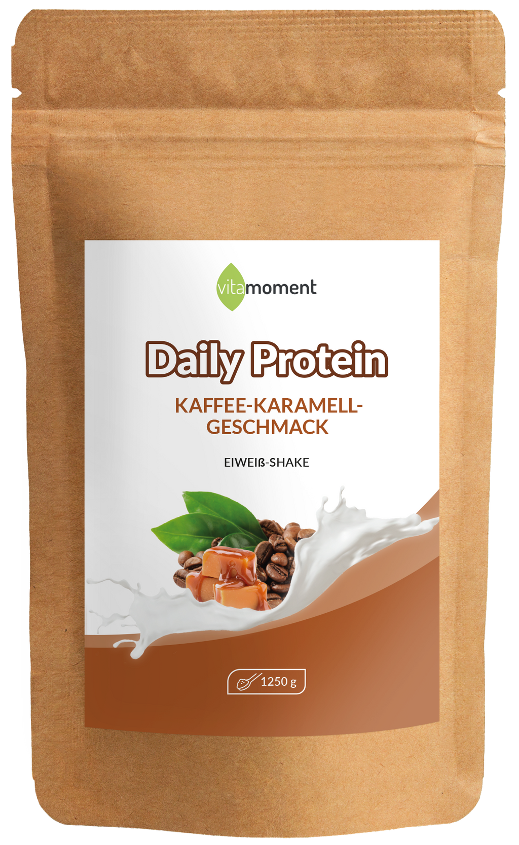 Daily Protein Shake - Kaffee-Karamell, 1250g - VitaMoment Produkt