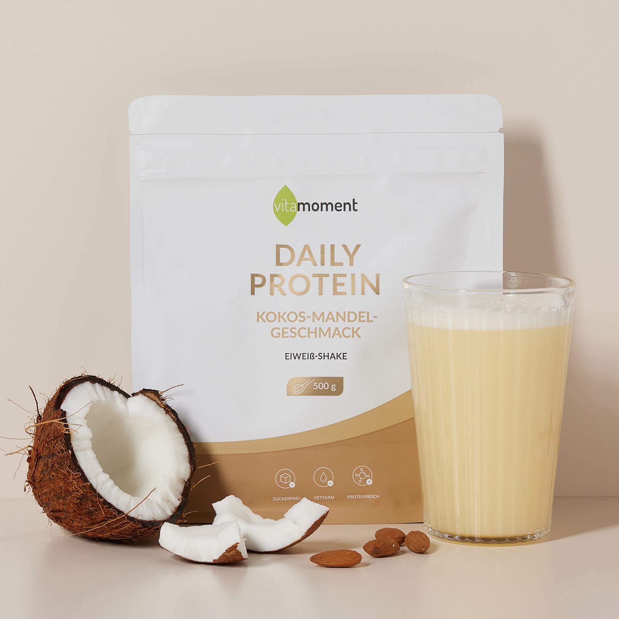 Daily Protein Shake - Kokos-Mandel, 500g - VitaMoment Produkt