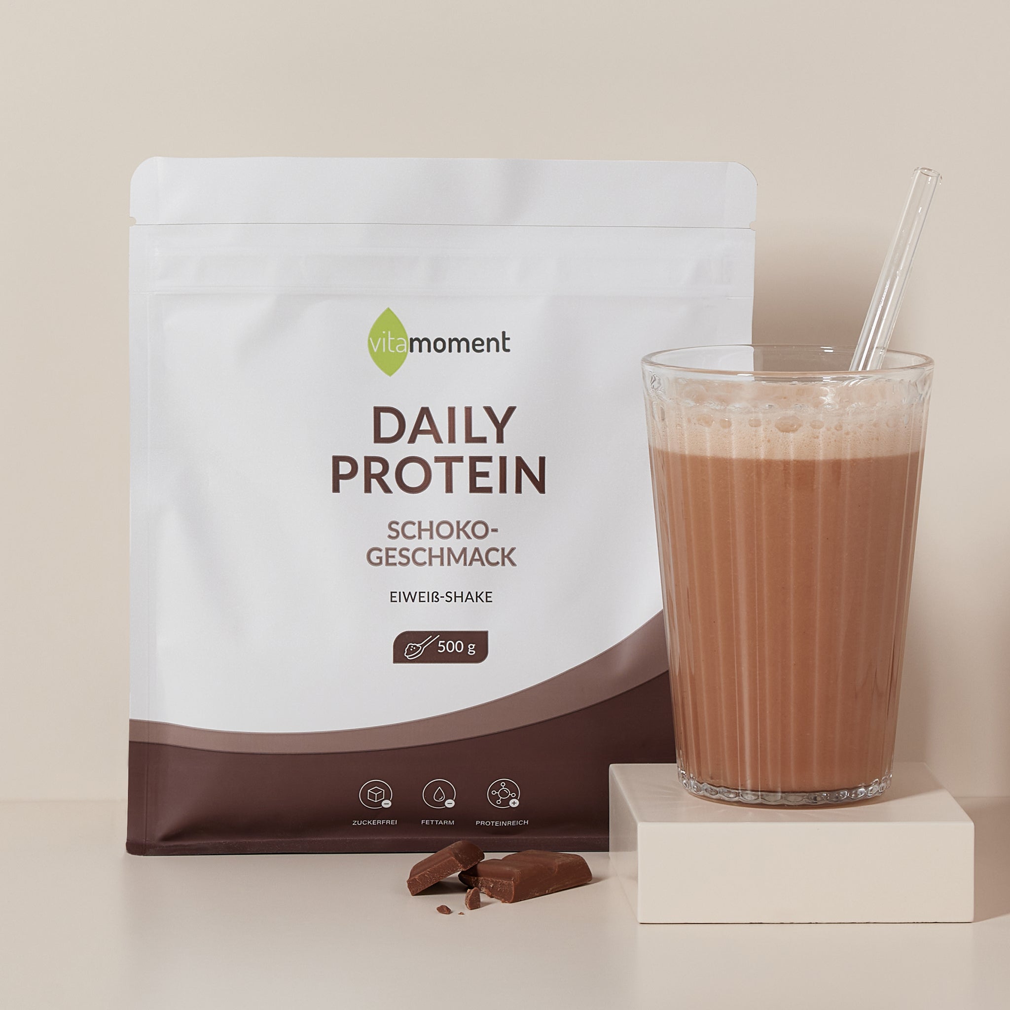 Daily Protein Shake - Schoko, 500g - VitaMoment Produkt