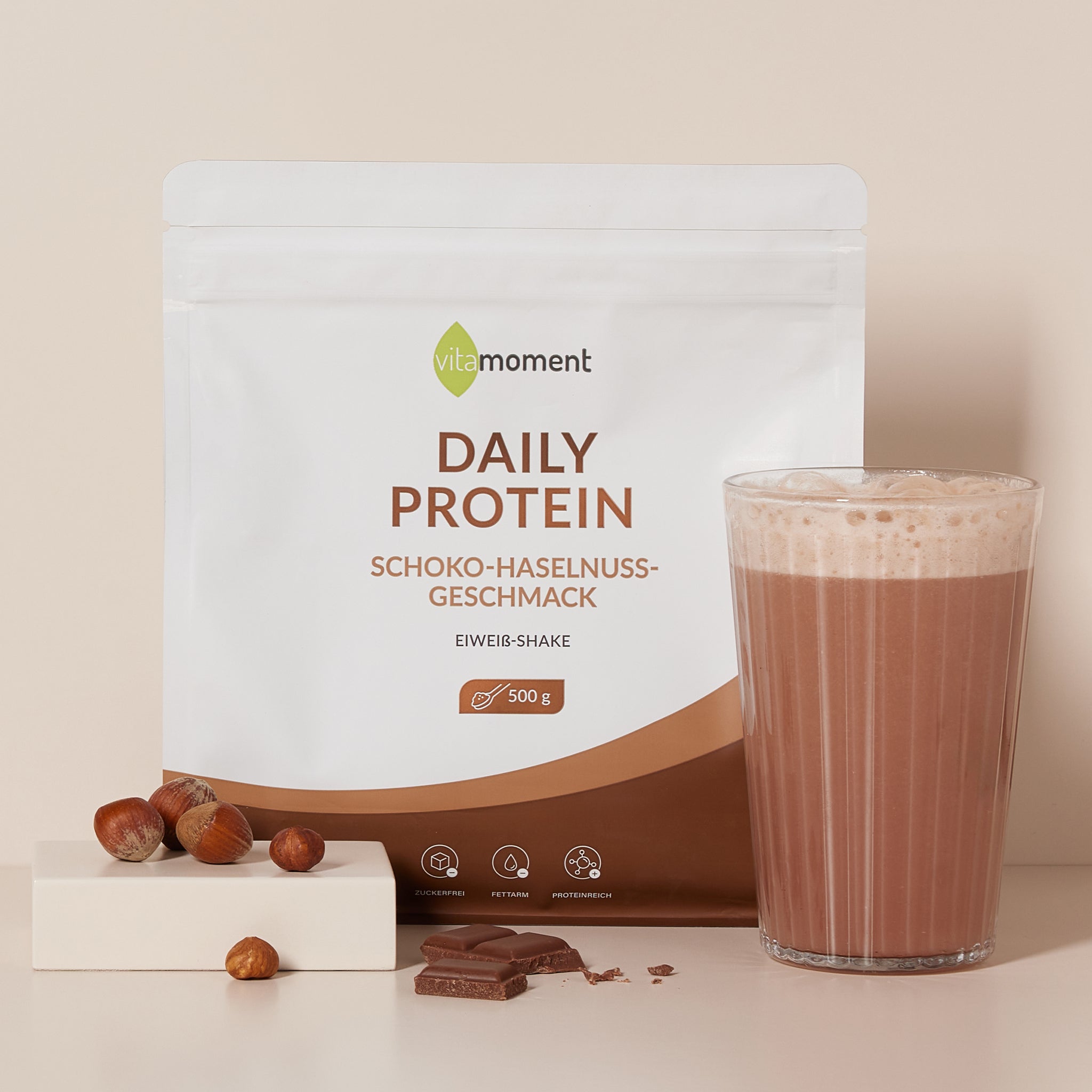 Daily Protein Shake - Schoko-Haselnuss, 500g - VitaMoment Produkt