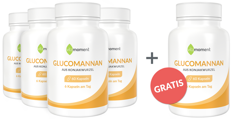 Glucomannan - Vorteilspaket 4+1 - VitaMoment Produkt
