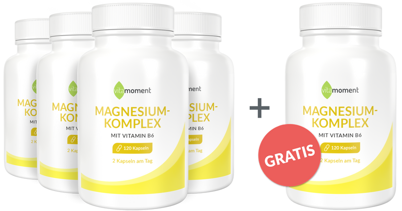 Magnesium-Komplex - Vorteilspaket 4+1 - VitaMoment Produkt