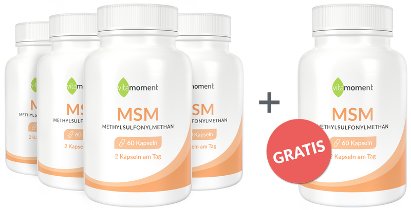MSM (Methylsulfonylmethan) - Vorteilspaket 4+1 - VitaMoment Produkt