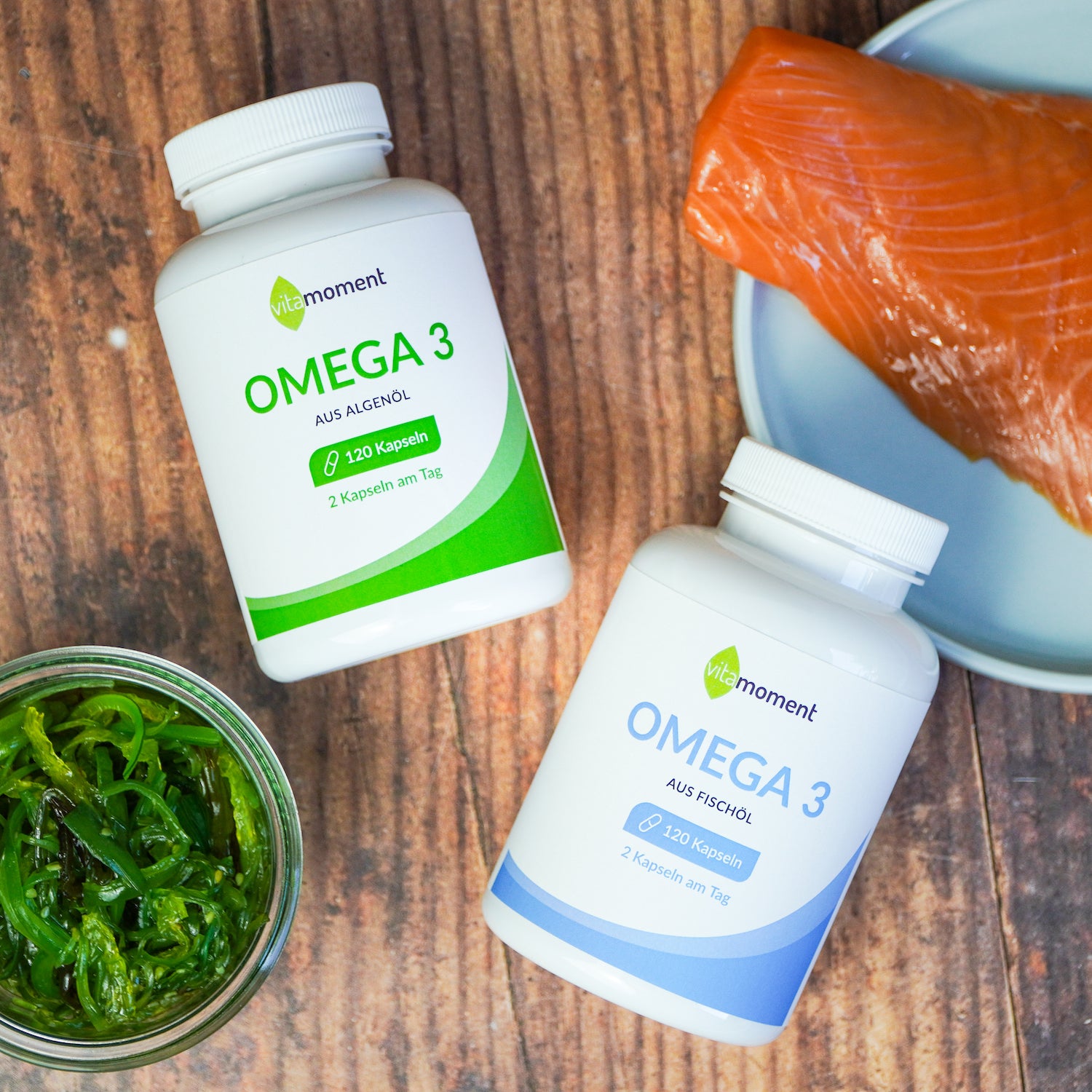 Omega 3 Vegan aus Algenöl (120 Kapseln) DHA + EPA