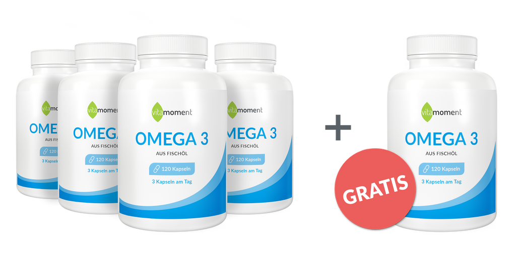 Omega 3 - Vorteilspaket 4+1 - VitaMoment Produkt