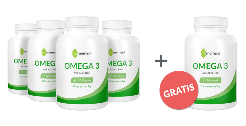 Omega 3 Vegan - Vorteilspaket 4+1 - VitaMoment Produkt